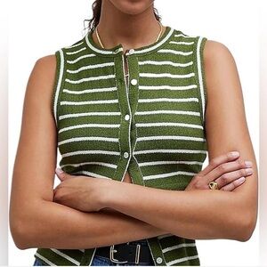 Madewell ribbed button up sweater tank top